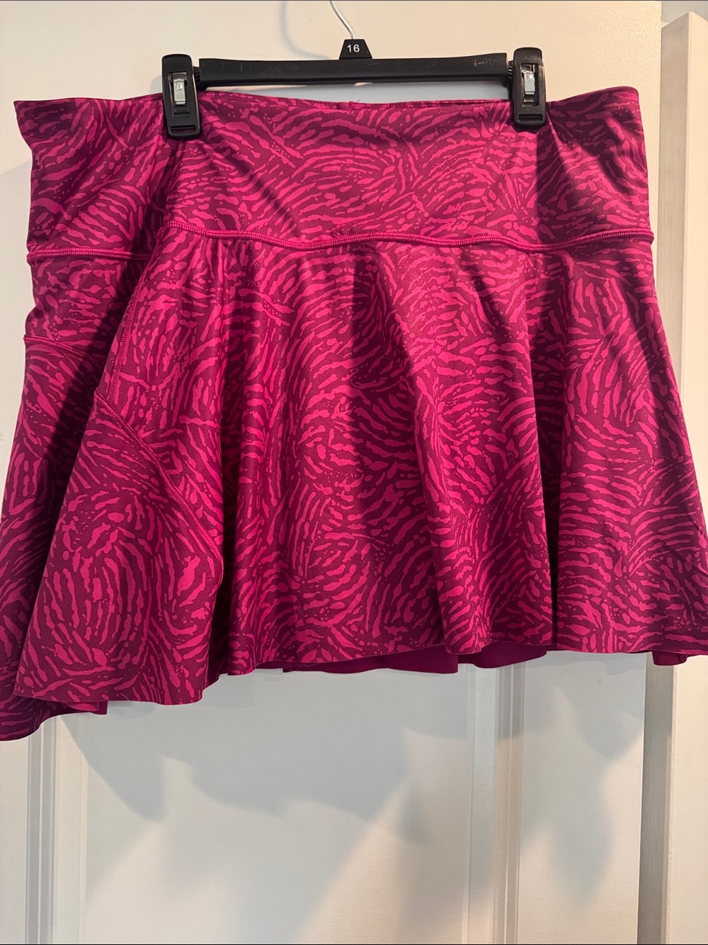 Athleta Pink and Purple Animal Print Athletic Skirt With Attached Shorts 2x